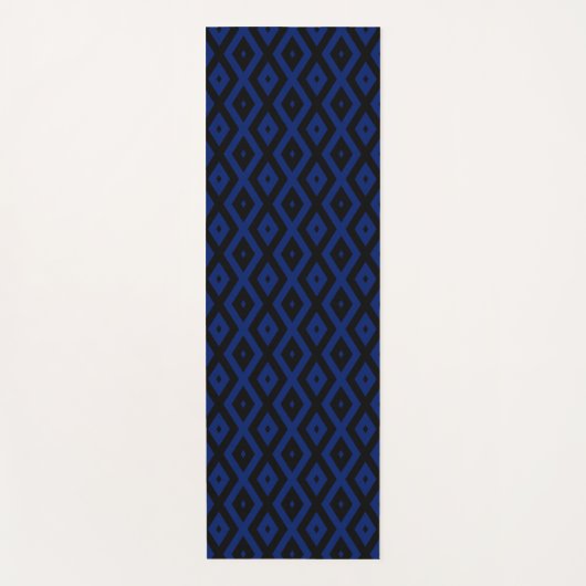 Blue and black diamond pattern yogamat (Voorkant)