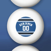 Blue and Black Jersey Stripes Custom Name Number Pingpongballen