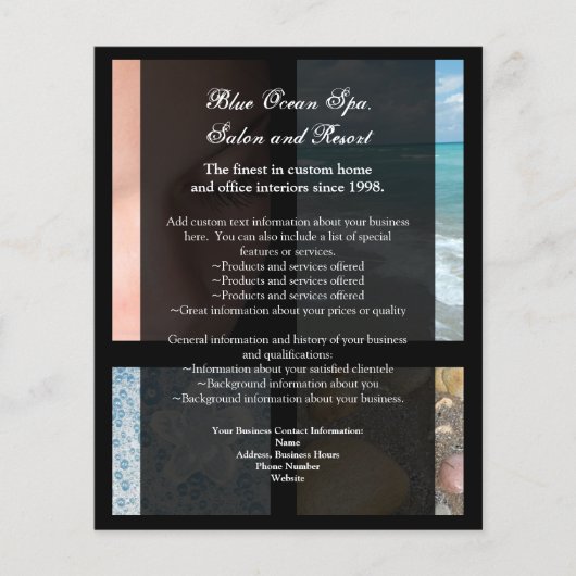 Blue and Black Luxury Spa Resort Theme Flyer (Voorkant)