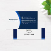 Blue and Black Modern Corporate Business Card (Bureau)