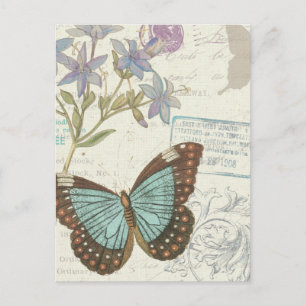 Blue and Brown Butterfly Briefkaart