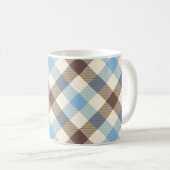 Blue And Brown Tartan plaid Koffiemok (Voorkant rechts)