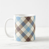 Blue And Brown Tartan plaid Koffiemok (Links)