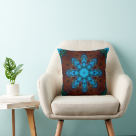 Blue and Brown Throw Pillow Kussen