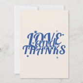 Blue and Cream Retro Bold Liefde & Bedankt Wedding (Achterkant)