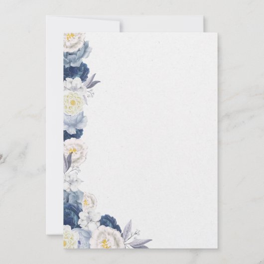 Blue and Cream Waterverf Save-the-Date Invitation Kaart (Achterkant)