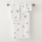 Blue and Crème Butterflies Charming Garden Fauna T Bad Handdoek (Insitu)