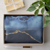 Blue and Faux Gold Glitter Marble Agate Tissuepapier (Geschenk)