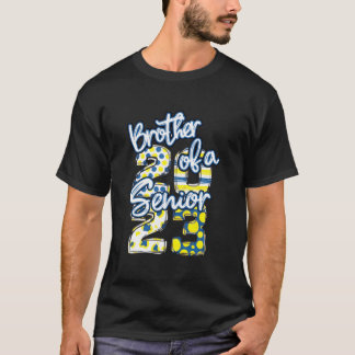 Blue And Gold Brother Of A Senior 2023 School Grad T-shirt