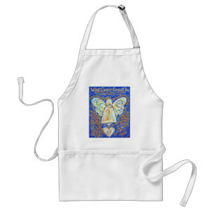Blue and Gold Cancer Angel Apron Standaard Schort
