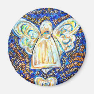 Blue and Gold Cancer Angel Magnet Magneet