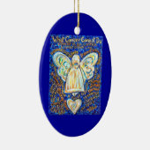 Blue and Gold Cancer Angel Ornament Gepersonalisee (Rechts)
