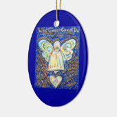 Blue and Gold Cancer Angel Ornament Gepersonalisee (Links)