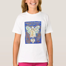 Blue and Gold Cancer Angel T-shirt (Rug is leeg)