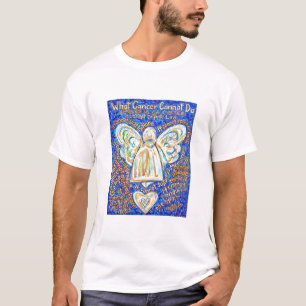 Blue and Gold Cancer Angel T-shirt (Rug is leeg)