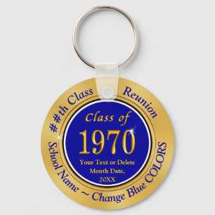 Blue and Gold Class of 1970 Personalized Reunion Sleutelhanger