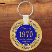 Blue and Gold Class of 1970 Personalized Reunion Sleutelhanger (Voorkant)