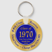 Blue and Gold Class of 1970 Personalized Reunion Sleutelhanger (Achterkant)
