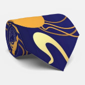 Blue and Gold Curves Stropdas (Opgerold)