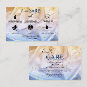 Blue and Gold Glitter Jewelry Care Visitekaartje