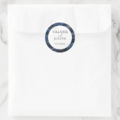 Blue and Gold Glitter Marble Wedding Sticker (Tas)