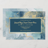 Blue and Gold Invitations (Devant / Derrière)