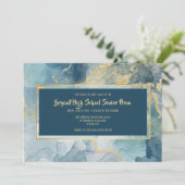 Blue and Gold Invitations Kaart (Staand voorkant)