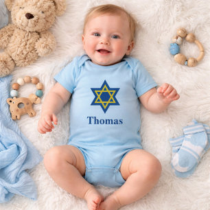 Blue and Gold Jewish Star van David Romper