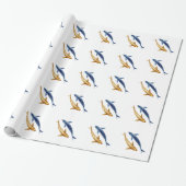 Blue and Gold Koi Fish Gift Wrap Cadeaupapier (Uitgerold)