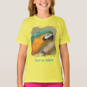 Blue And Gold Macaw Parrot Personalized T-shirt (Voorkant)