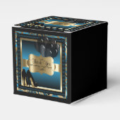 Blue and Gold Metallic - 00th Birthday  | DIY-teks Bedankdoosjes (Voorkant Zijde)