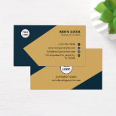 Blue and Gold Modern Corporate Business Card (Bureau)