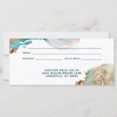 Blue and Gold Modern Liquid Ink Cadeaubon (Achterkant)