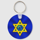 Blue and Gold Personalized Bar Mitzvah Favors Sleutelhanger (Achterkant)