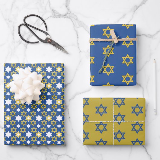 Blue and Gold Star van David Inpakpapier Vel (Voorkant)