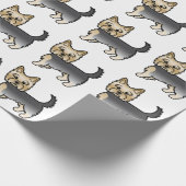 Blue and Gold Yorkshire Terrier Cute Dog Pattern Cadeaupapier (Hoek)