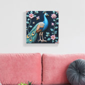 Blue and Golden Peacock Canvas Afdruk (Insitu (Woonkamer))
