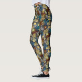 Blue and Gray Daisies Leggings (Gauche)