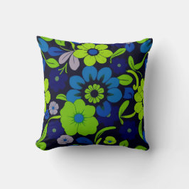 Blue and Green Flower Throw pillow Kussen