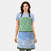 Blue and Green Fun Sky Apron Schort (Gedragen)