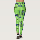 blue and green geometric pattern leggings (Achterkant)