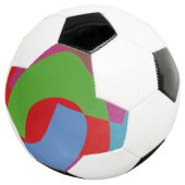 Blue and Green Geometric Pattern Soccer Ball (3/4)