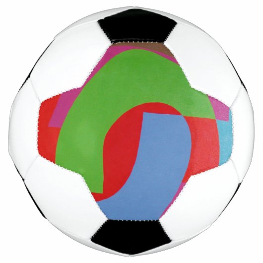 Blue and Green Geometric Pattern Soccer Ball (Devant)