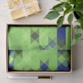 blue and green geometric pattern tissuepapier (Geschenk)
