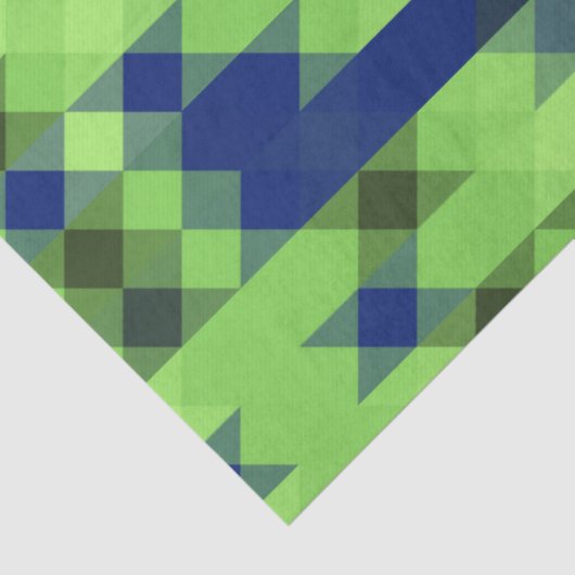 blue and green geometric pattern tissuepapier (Detail)