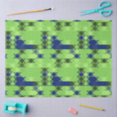 blue and green geometric pattern tissuepapier (Craft)