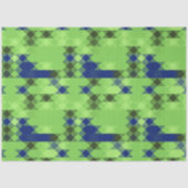 blue and green geometric pattern tissuepapier (Voorkant)