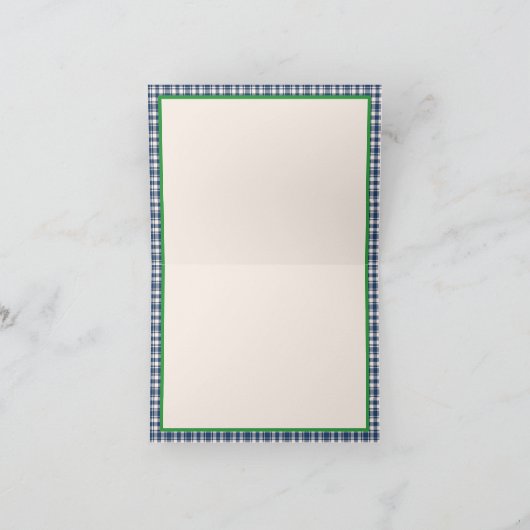 Blue and Green Gingham Plaid Tartan Monogram (Intérieur)