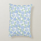 Blue and Green Hydrangea Floral Accent Kussen (Achterkant (Verticaal))