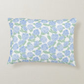 Blue and Green Hydrangea Floral Accent Kussen (Achterkant)